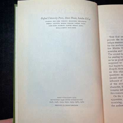 Sir Gawain and the Green Knight - J. R. R. Tolkien and E.V. Gordon - 1963
