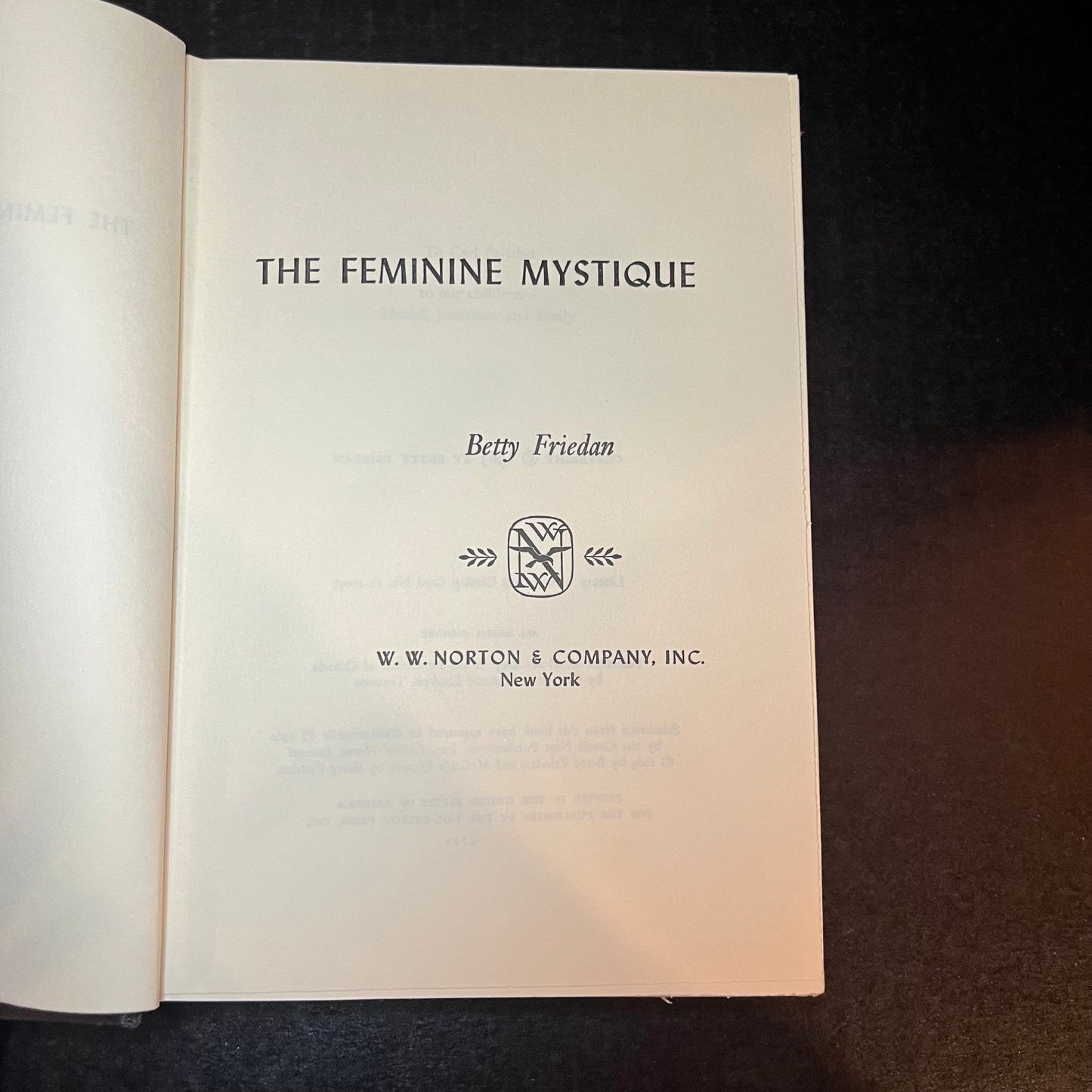 The Feminine Mystique - Betty Friedan - 6th Print - 1963