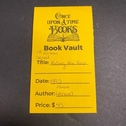 Riding the Rap - Elmore Leonard - First Edition - Signed - 1995