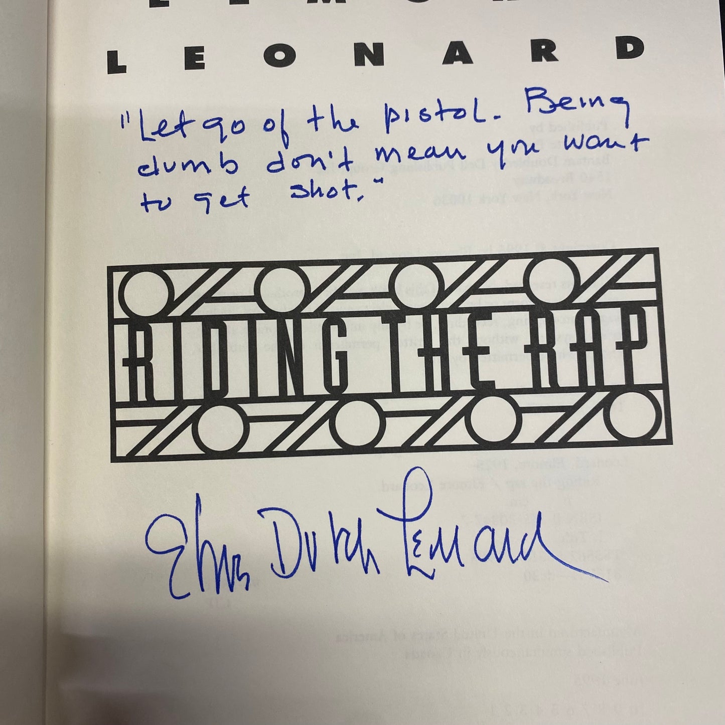 Riding the Rap - Elmore Leonard - First Edition - Signed - 1995