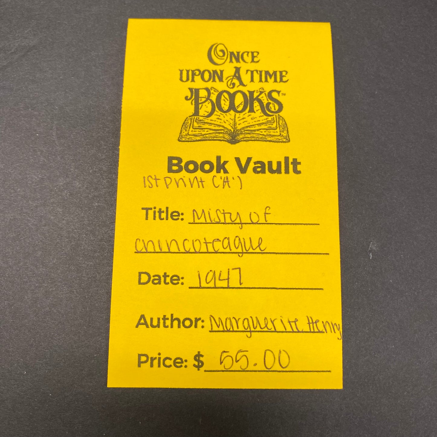 Misty of Chincoteague - Marguerite Henry - 1st Print ('A') - 1947