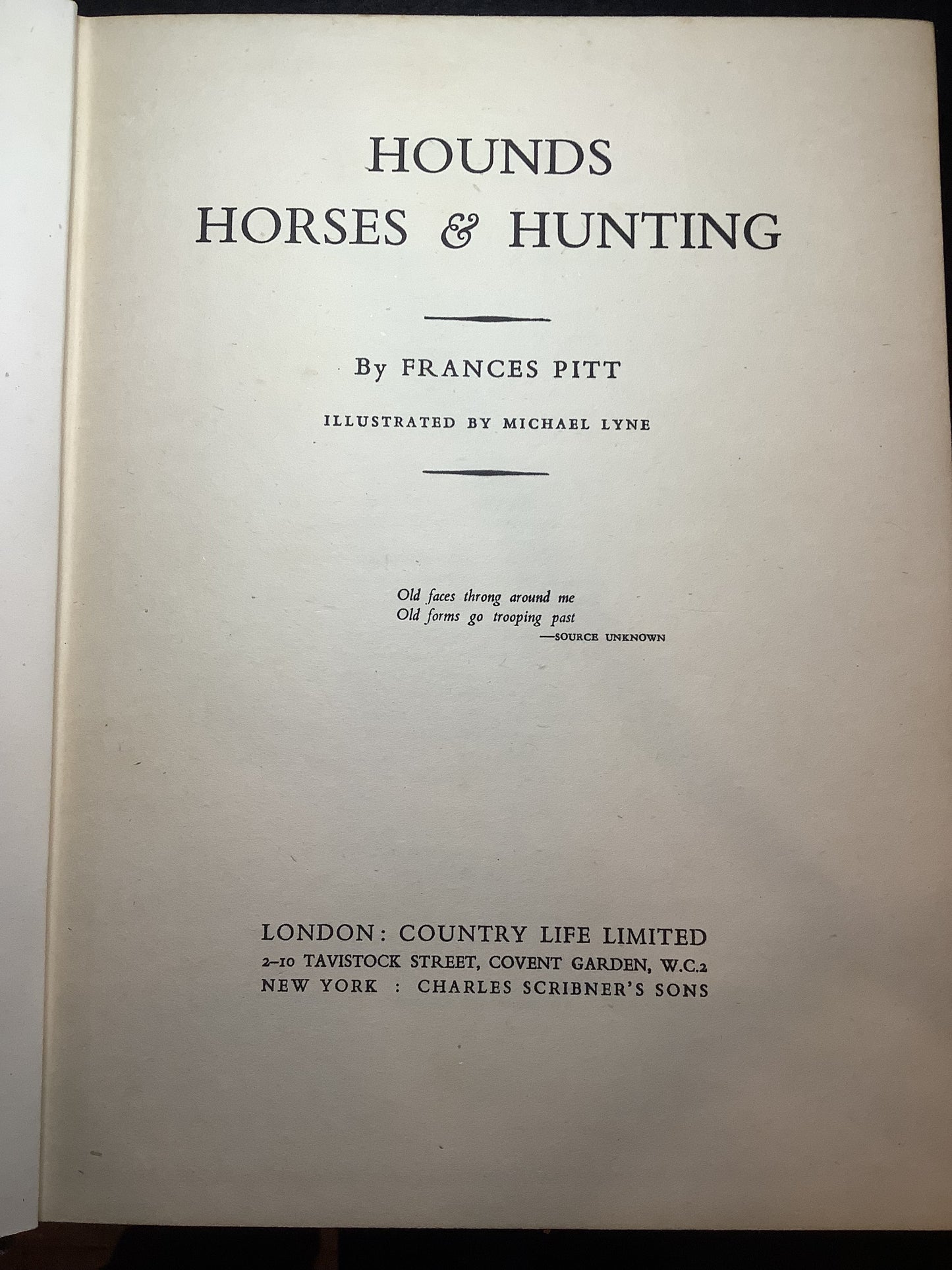 Hounds Horses and Hunting - Frances Pitt - 1948