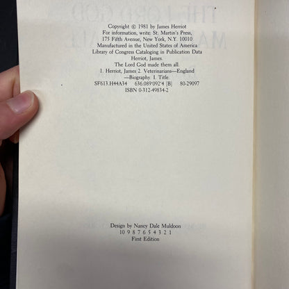 The Lord God Made Them All - James Herriot - 1st Edition - 1981