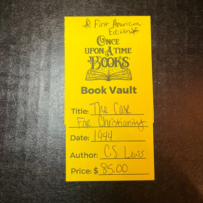 The Case For Christianity - C.S. Lewis - First American Edition - 1944