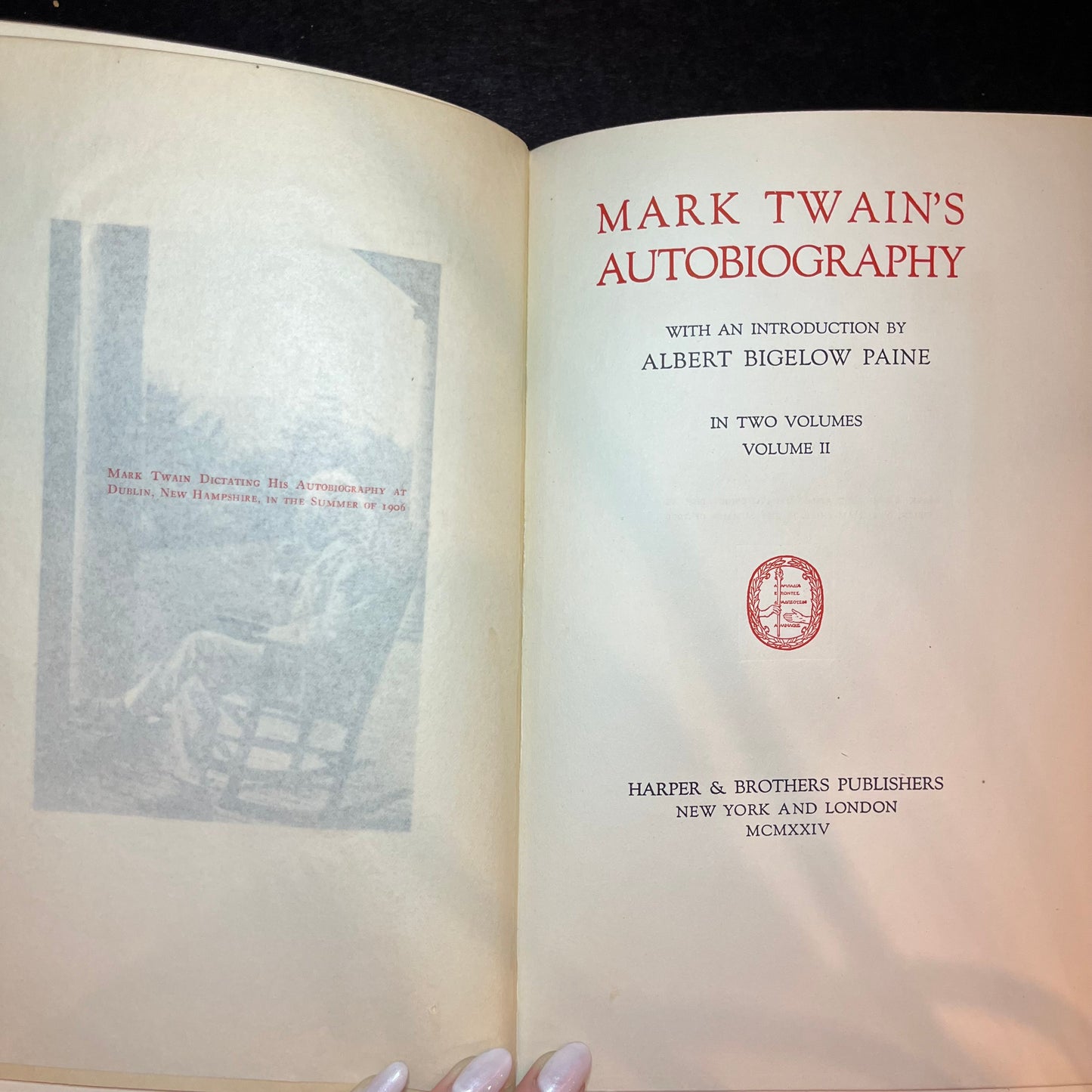 Mark Twain's Autobiography - Mark Twain - October Printing - 1st Edition - 2 Volume Set - 1924