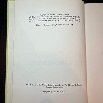 The Narrowest Circle - Katharine Shattuck - 1958