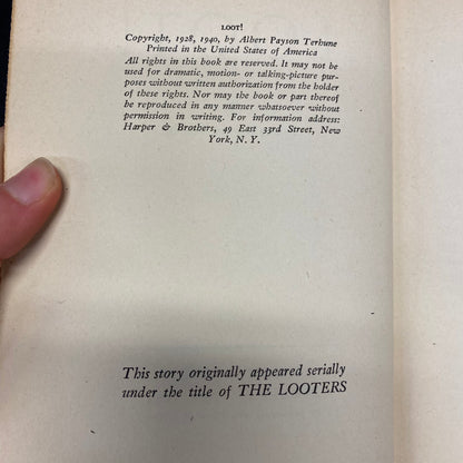 Loot! - Albert Payson Terhune - Possible 1st Thus - 1940