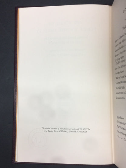 The Poems of Shelley - Percy Shelley - Easton Press - 1974