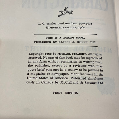 Carrington - Michael Straight - Signed - 1st Edition - 1960