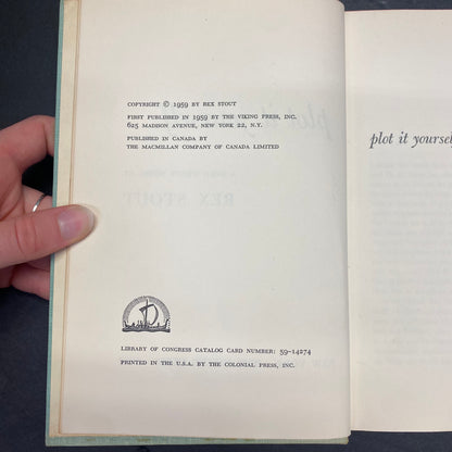 Plot It Yourself - Rex Stout - 1st Edition - Ex Library - 1959