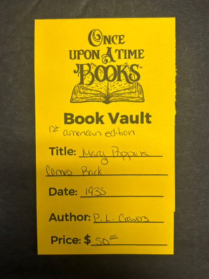 Mary Poppins Comes Back - P. L. Cravers - 1st American Edition - 1935