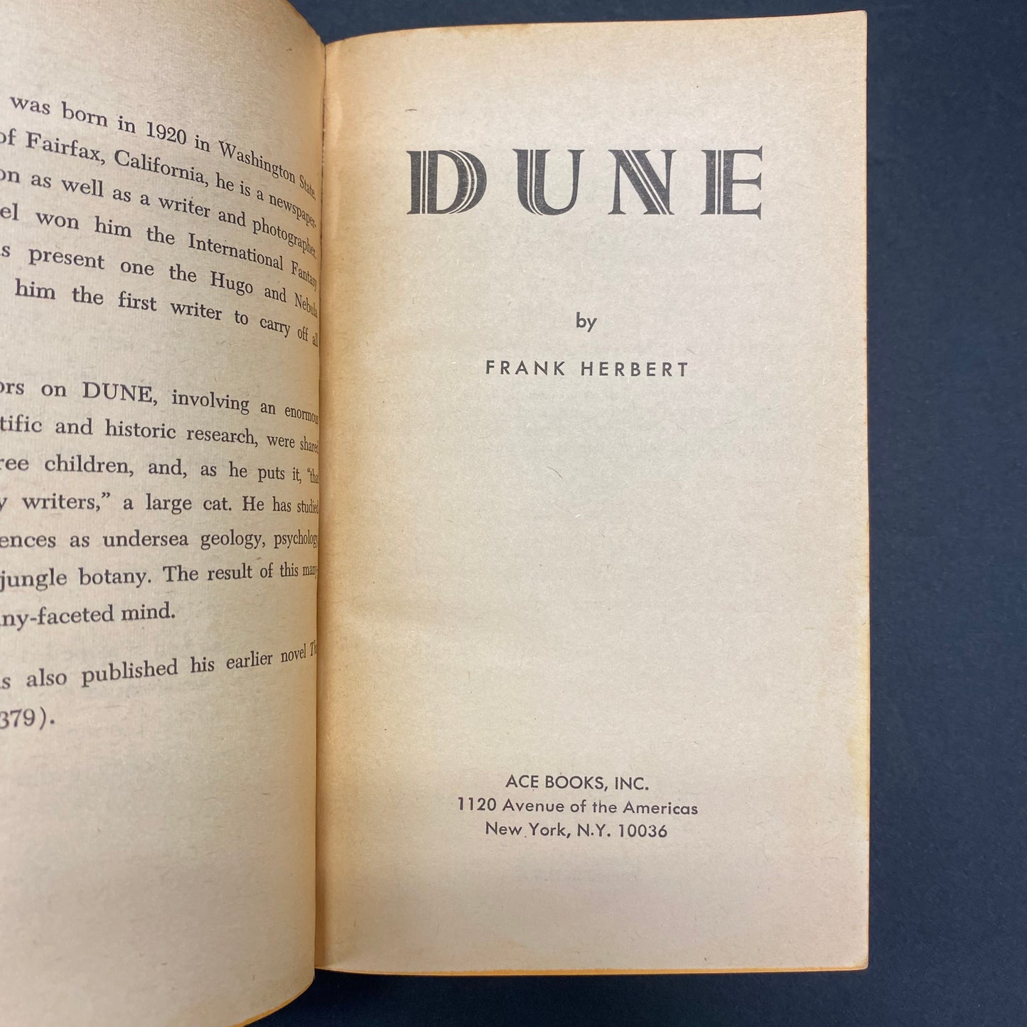 Dune - Frank Herbert - 3rd Print - 1965