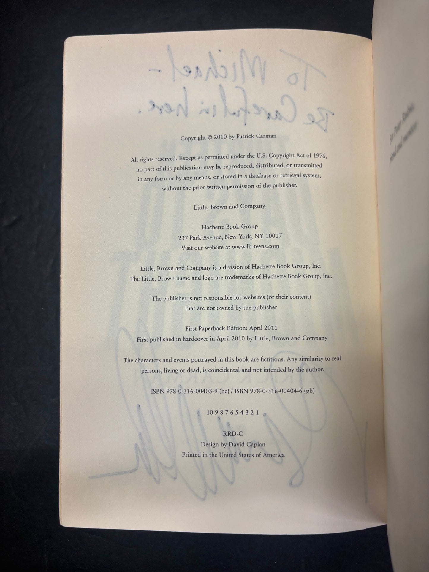 Thirteen Days to Midnight - Patrick Carman - 1st Paperback Edition - Signed - 2011