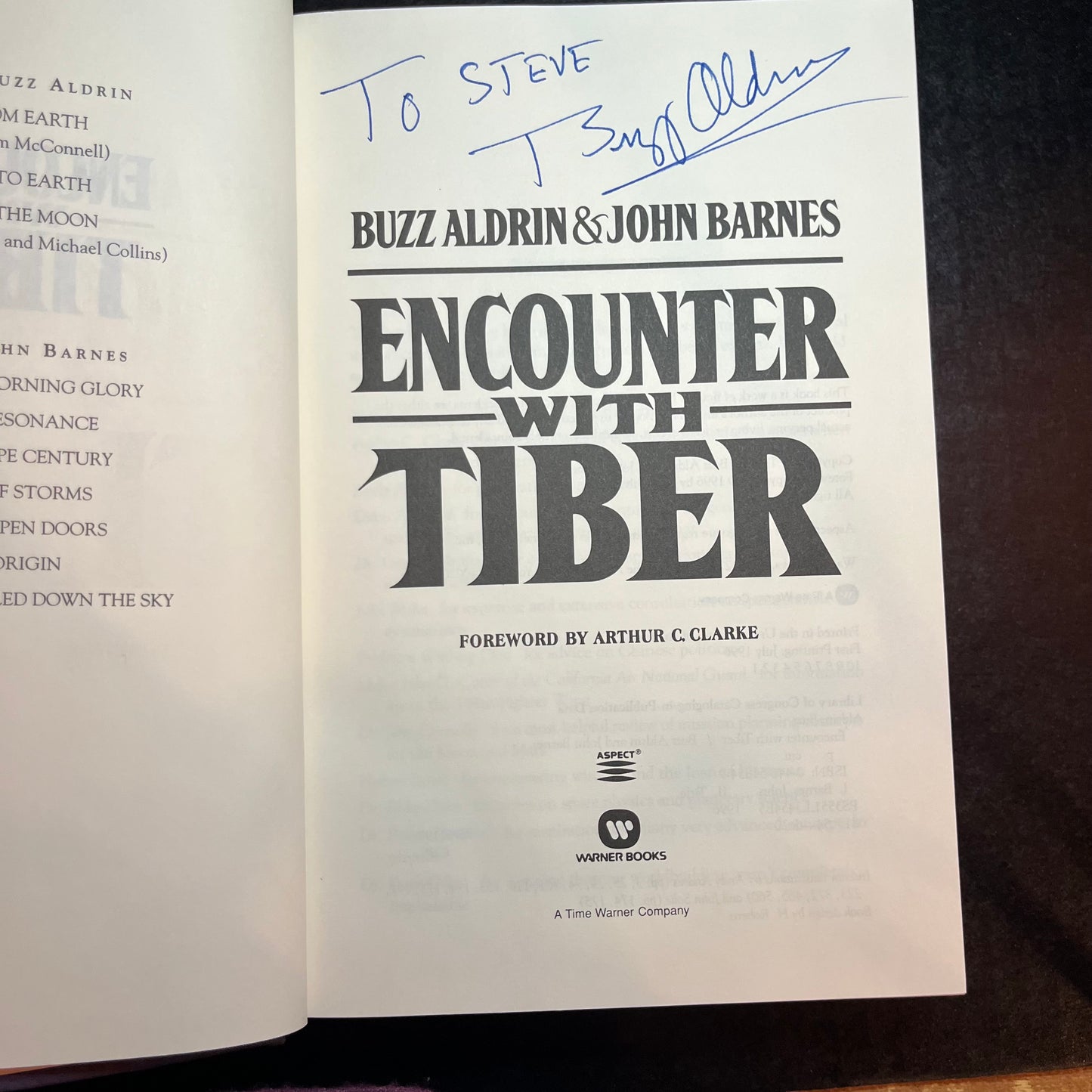 Encounter With Tiber - Buzz Aldrin & John Barnes - Signed Copy - 1996