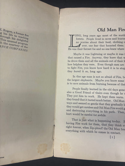 Smoky's Story of Old Man Fire - Harry K. Rogers - 1929