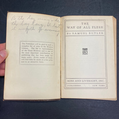 The Way of All Flesh - Samuel Butler - 1917