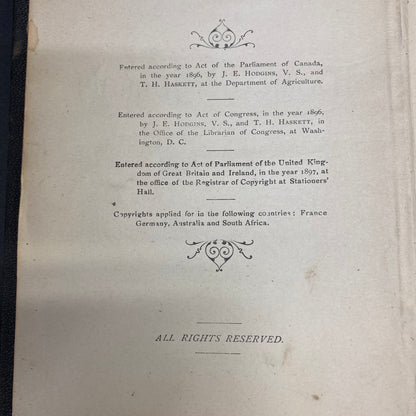 The Veterinary Science: The Anatomy, Diseases, and Treatment of Domestic Animals - J. E. Hodgins and T. H. Haskett - 1902