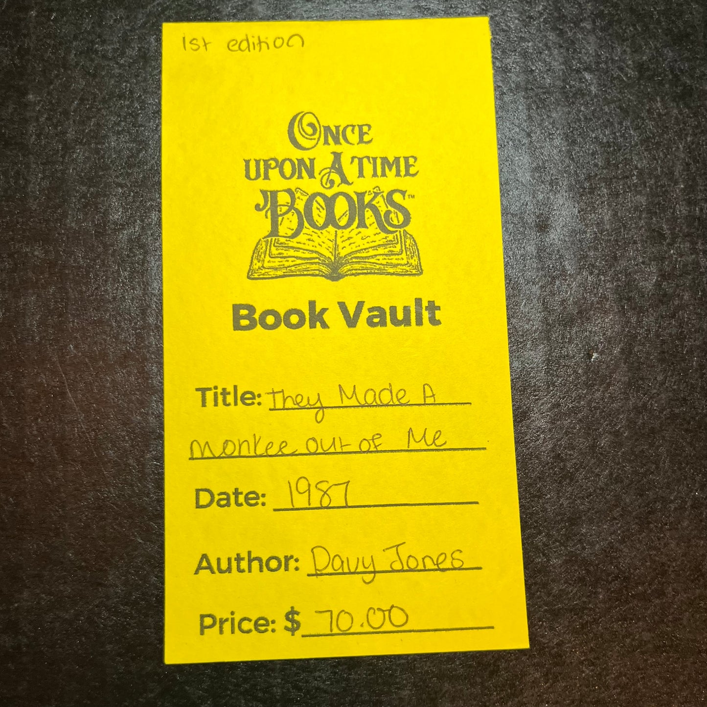 They Made a Monkee Out of Me - Davy Jones - 1st Edition - 1987