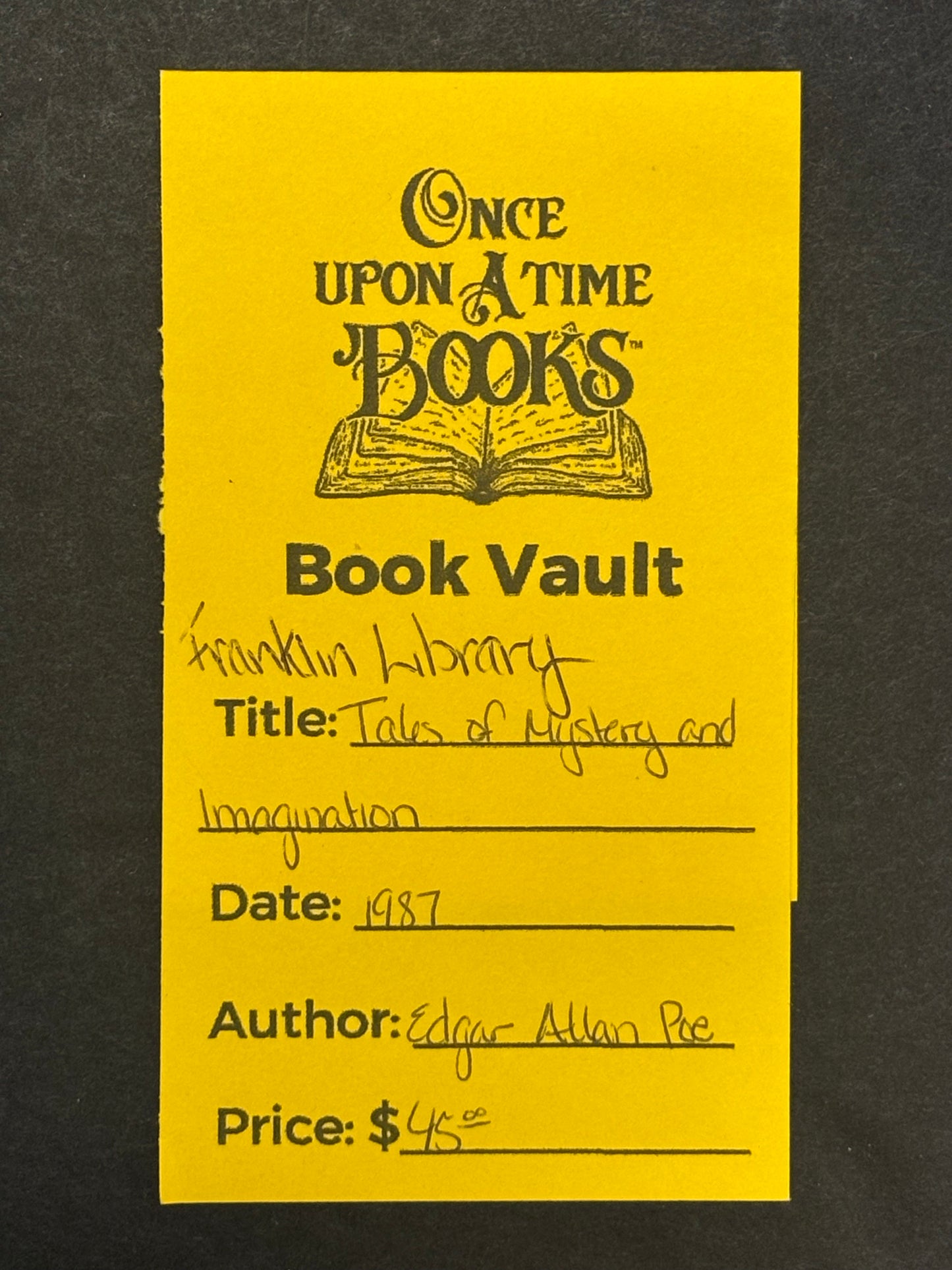 Tales of Mystery and Imagination - Edgar Allan Poe - Franklin Library - 1987