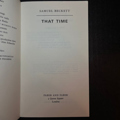 That Time - Samuel Beckett - Signed by Patrick Magee - 1976
