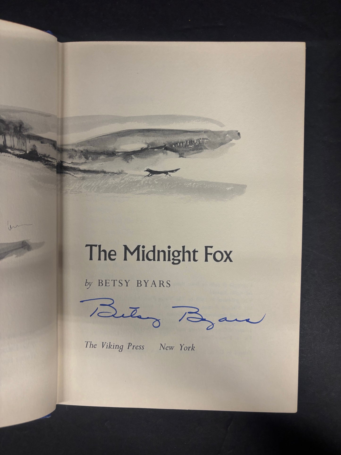 The Midnight Fox - Betsy Byars - Signed - 1968