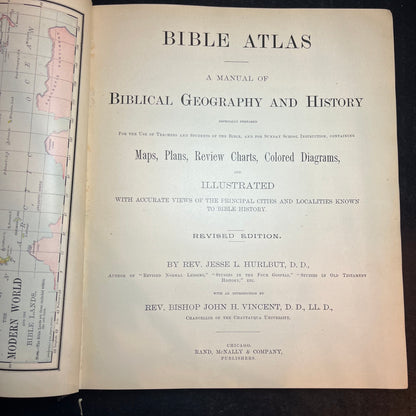Bible Atlas - Rev. Jesse L Hurlbut - 1899