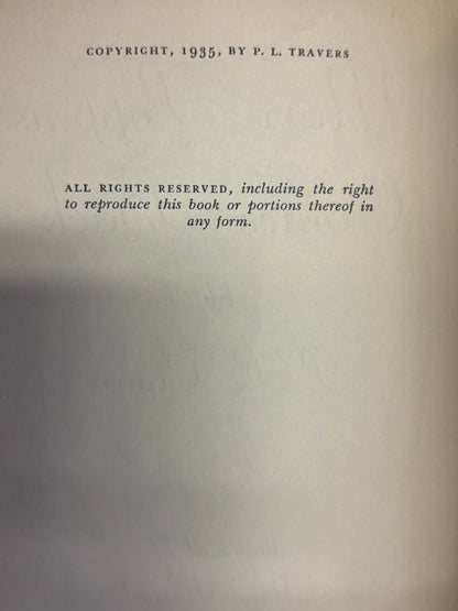 Mary Poppins Comes Back - P. L. Cravers - 1st American Edition - 1935