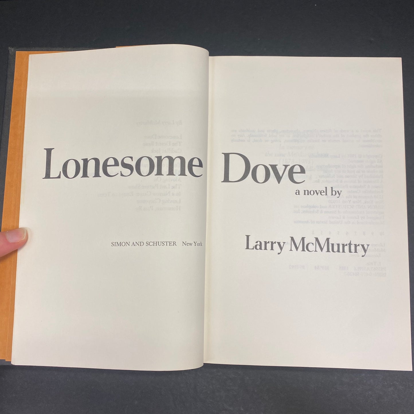 Lonesome Dove - Larry McMurtry - 1st Edition - 2nd Print - 1985