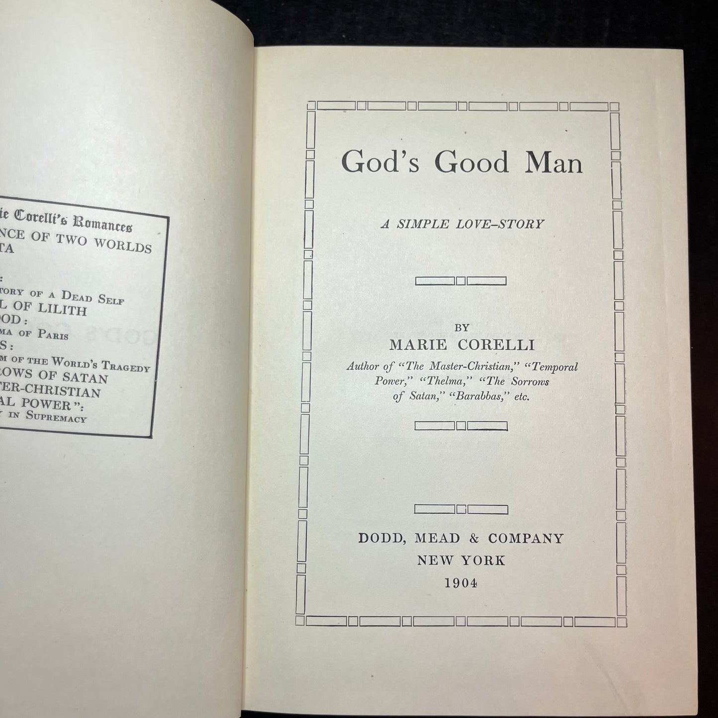 God's Good Man - Marie Corelli - First Edition - 1904