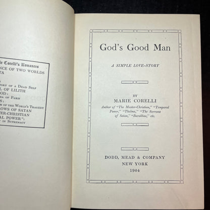 God's Good Man - Marie Corelli - First Edition - 1904