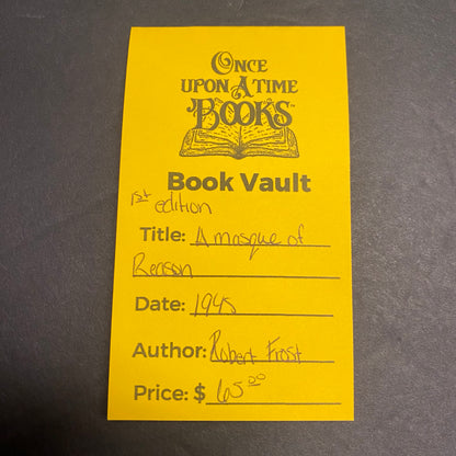 A Masque of Reason - Robert Frost - 1st Edition - 1945