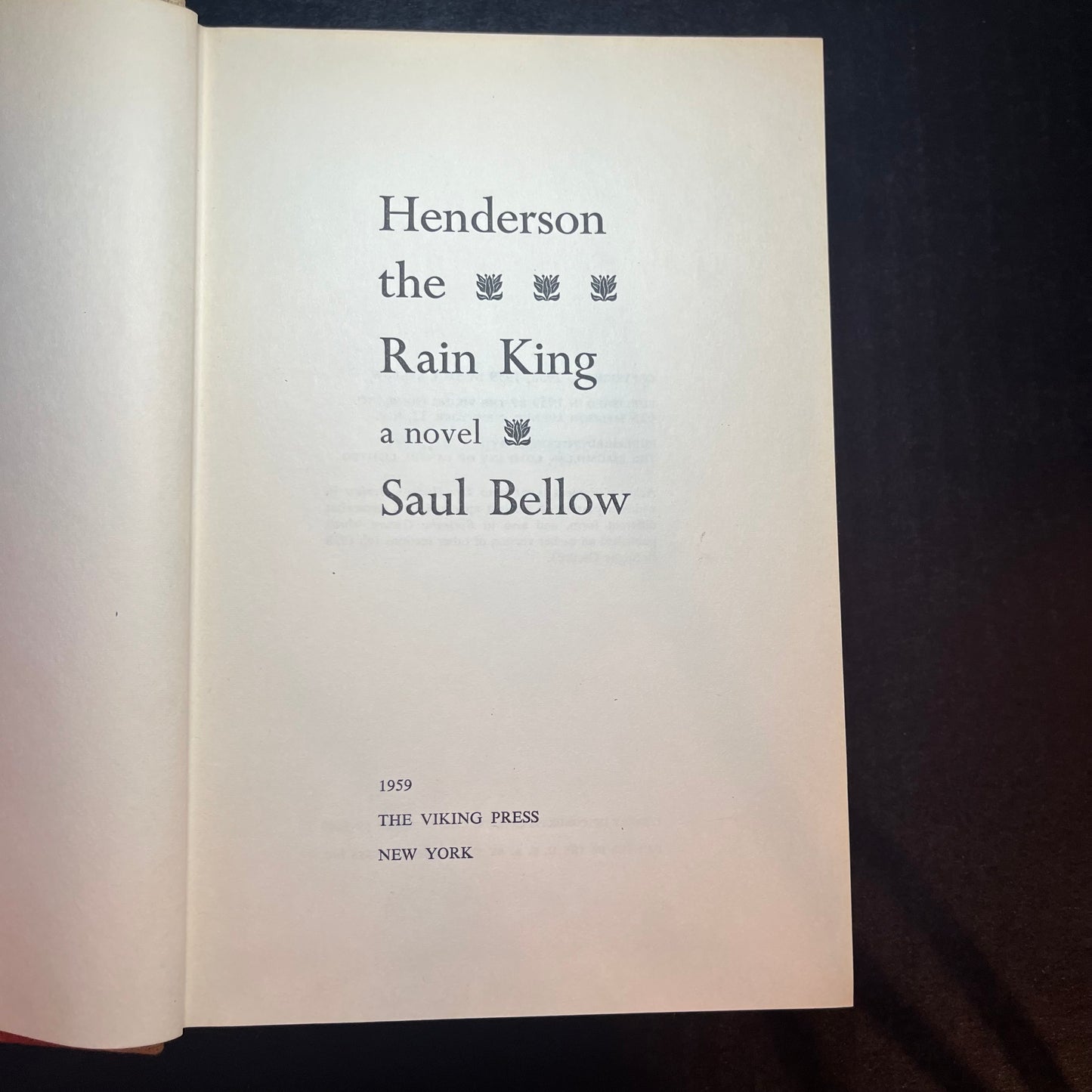 Henderson the Rain King - Saul Bellow - 1st Edition - 1959