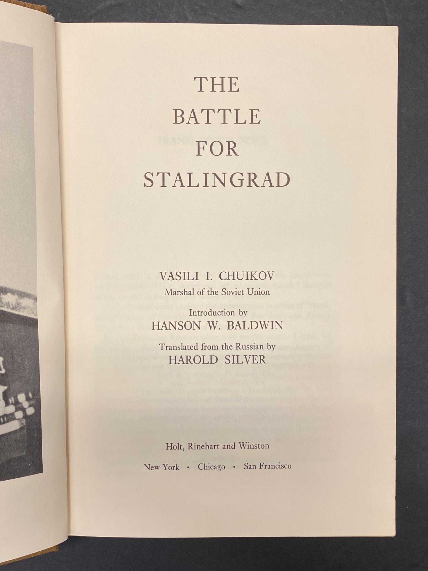 The Battle for Stalingrad - Marshal Vasili Ivanovich Chuikov - 1st Edition - 1964