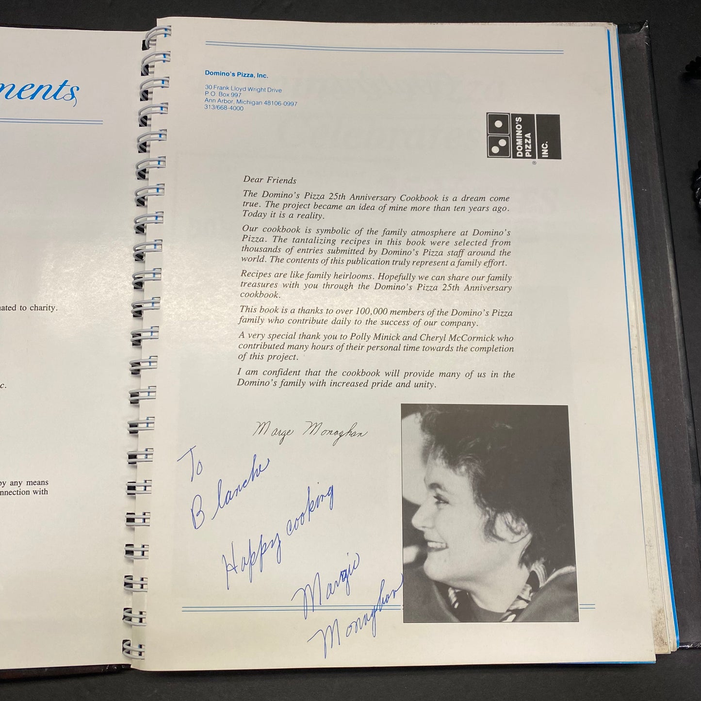 Domino's Pizza Celebrates 25th Anniversary - Domino's Pizza - Signed - First Printing - 1986