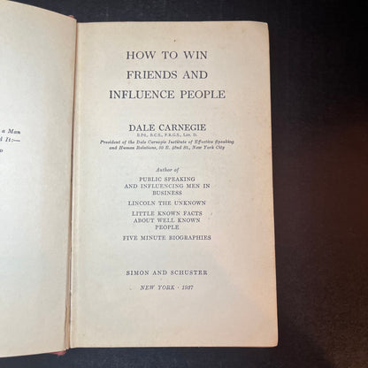 How To Win Friends and Influence People - Dale Carnegie - 17th Print - 1937