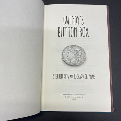 Gwendy's Button Box - Stephen King and Richard Chizmar - 1st Trade Limited Edition to Subscription Box - 2017