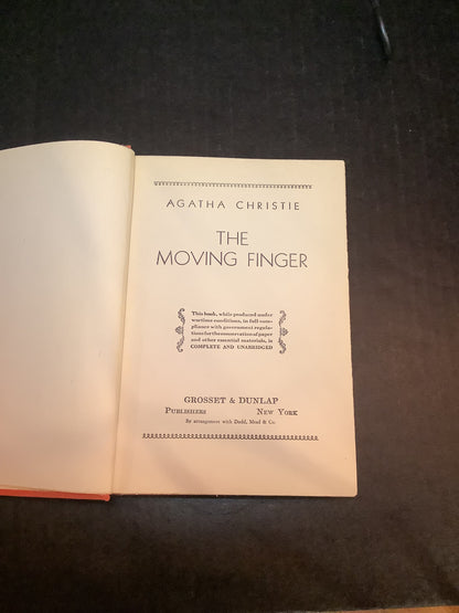 The Moving Finger - Agatha Christie - Reprint - 1942