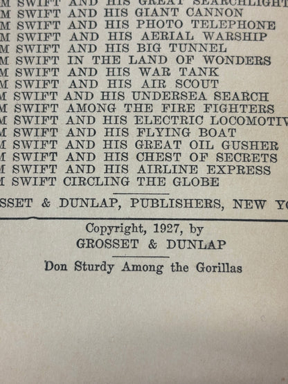Don Sturdy Among the Gorillas - Victor Appleton - 1st Edition - 1927