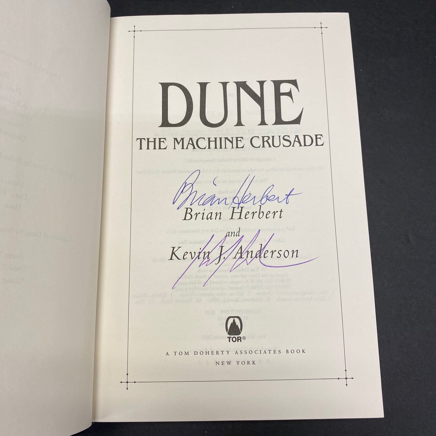 Dune: The Machine Crusade - Brian Herbert and Kevin J. Anderson - Signed by both authors - 1st Edition - 2003