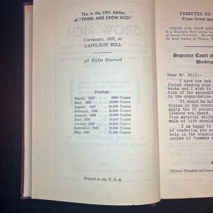 Think and Grow Rich - Napoleon Hill - 9th Print - 1941