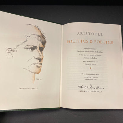 Politics and Poetics - Aristotle - Easton Press - 1979