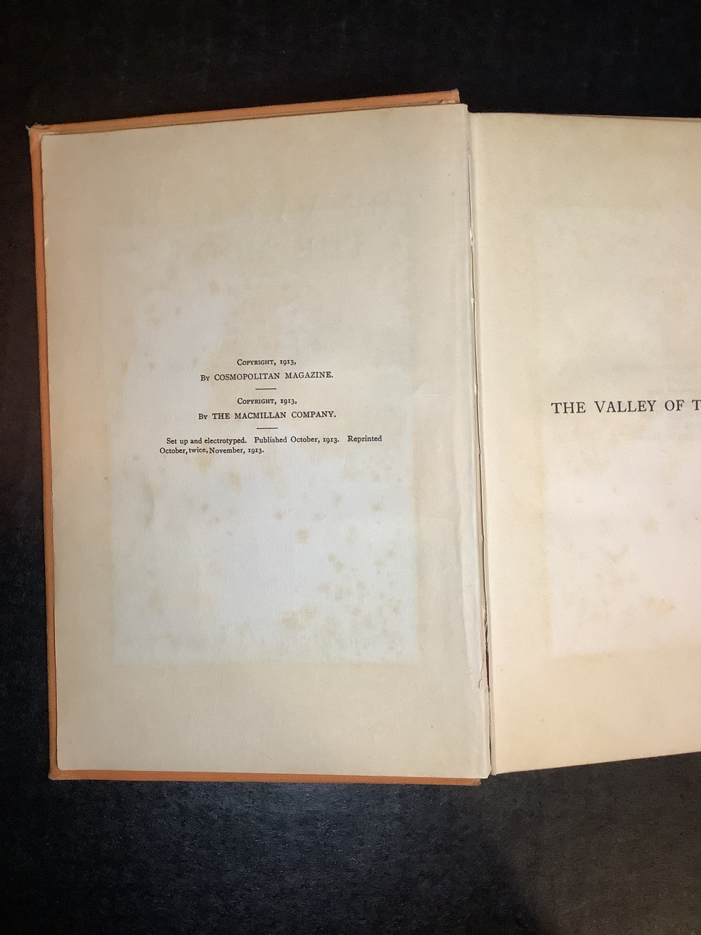The Valley of the Moon - Jack London - 1st Edition - 1913