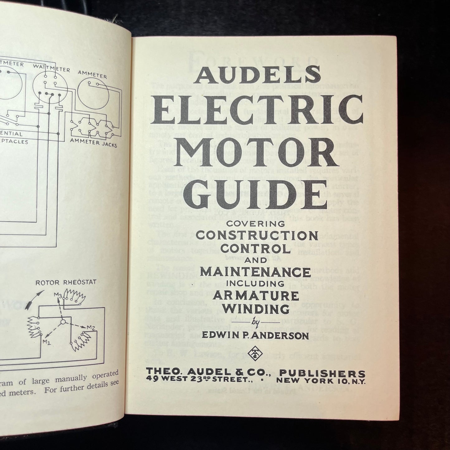 Audels Electric Motor Guide - Theo Audel & Co. Publishers - 1948