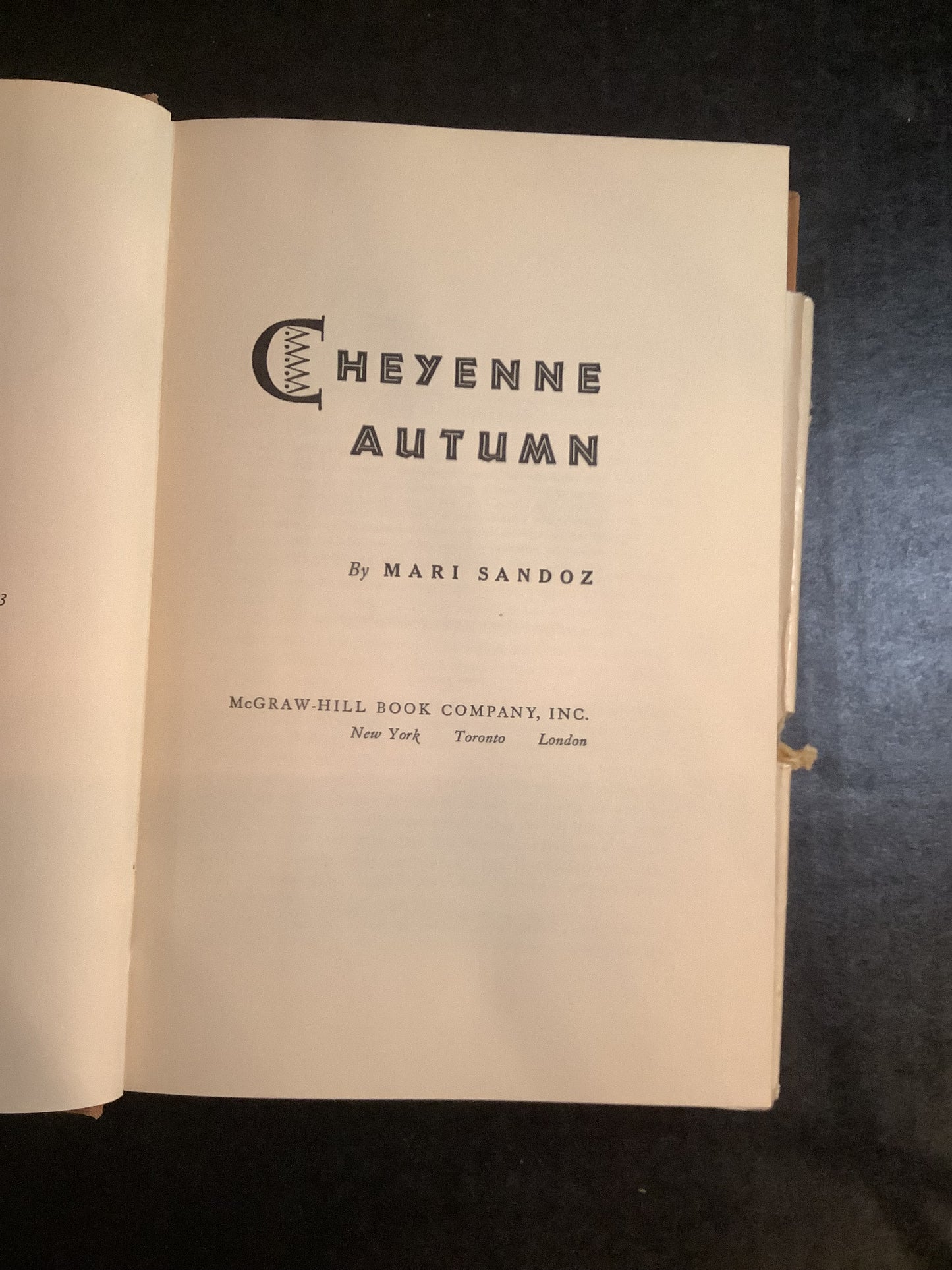 Cheyenne Autumn - Mari Sandoz - 3rd Print - 1953