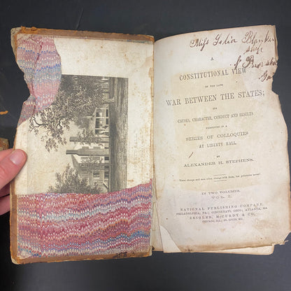 The War Between the States - Alexander Stephens - Two Volumes - Very Scarce - 1868
