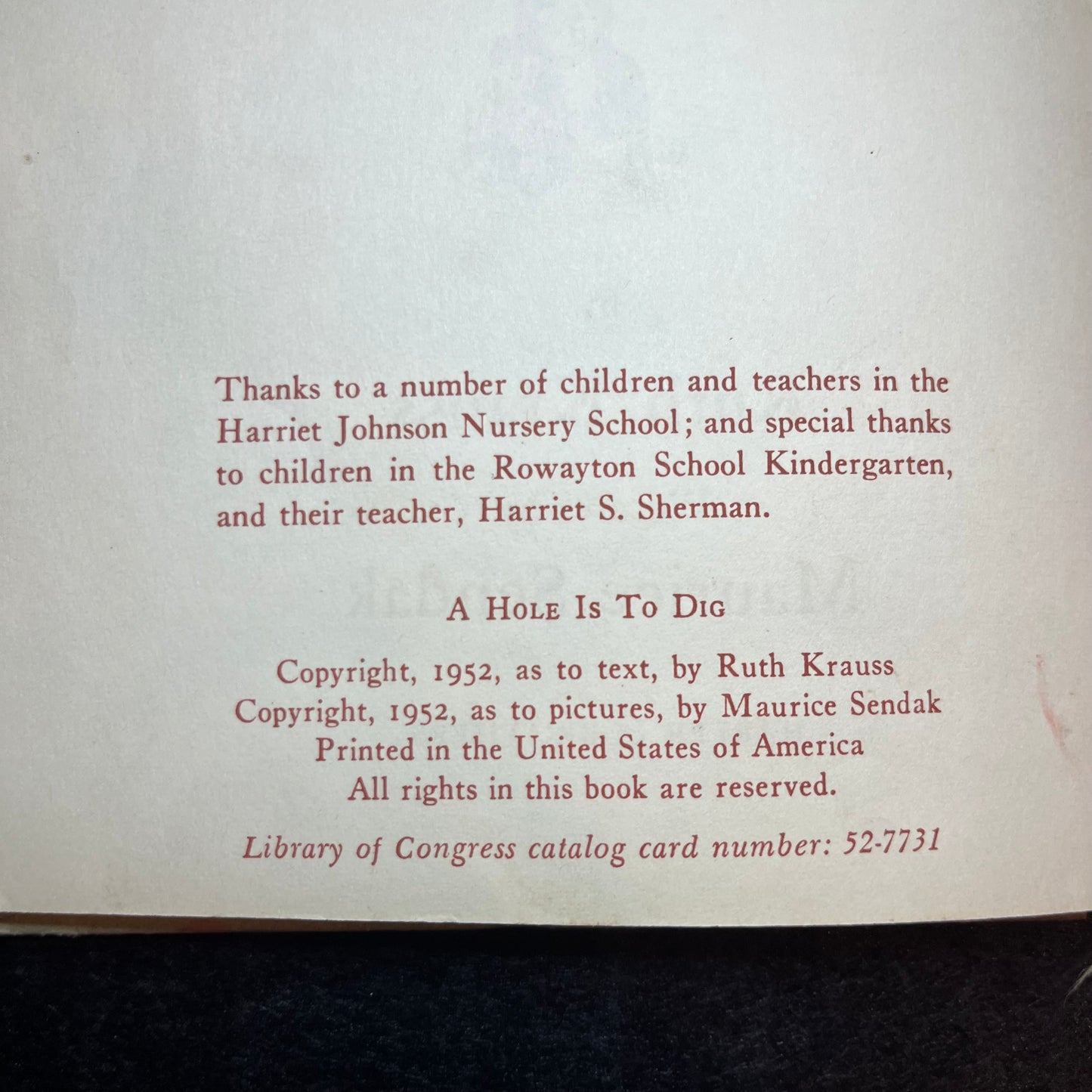 A Hole Is to Dig - Ruth Krauss - 1952