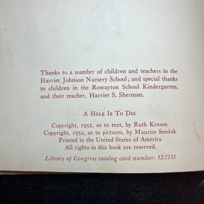 A Hole Is to Dig - Ruth Krauss - 1952