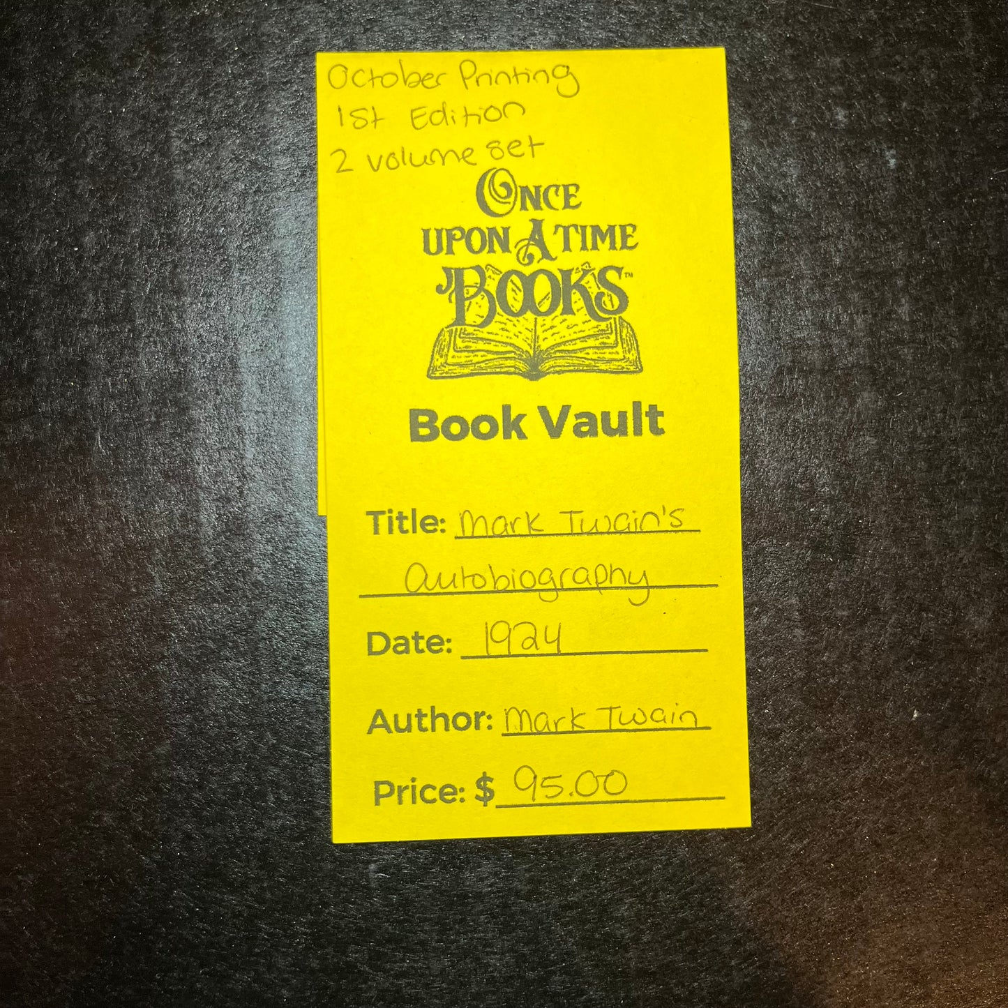 Mark Twain's Autobiography - Mark Twain - October Printing - 1st Edition - 2 Volume Set - 1924