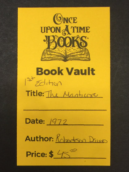 The Manticore - Robertson Davies - 1st Edition - 1972