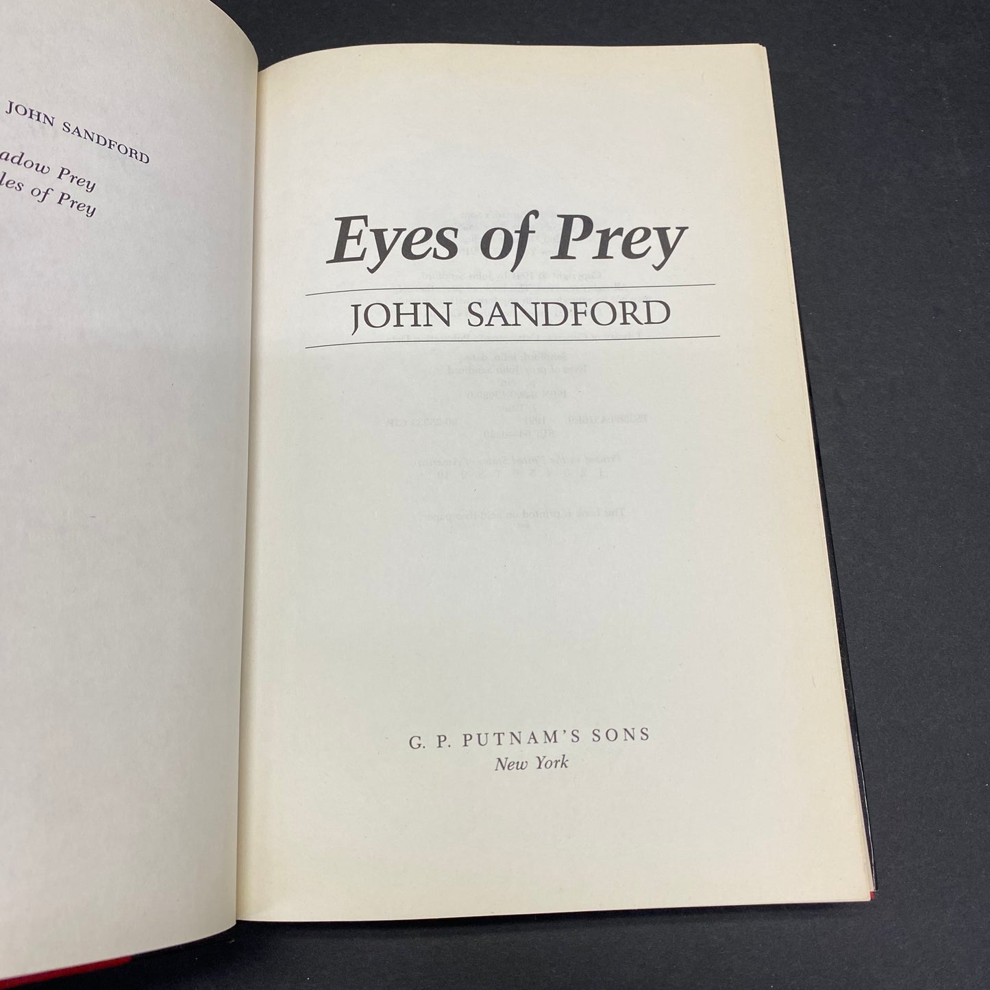 Eyes of Prey - John Sandford - 1st Edition - 1991